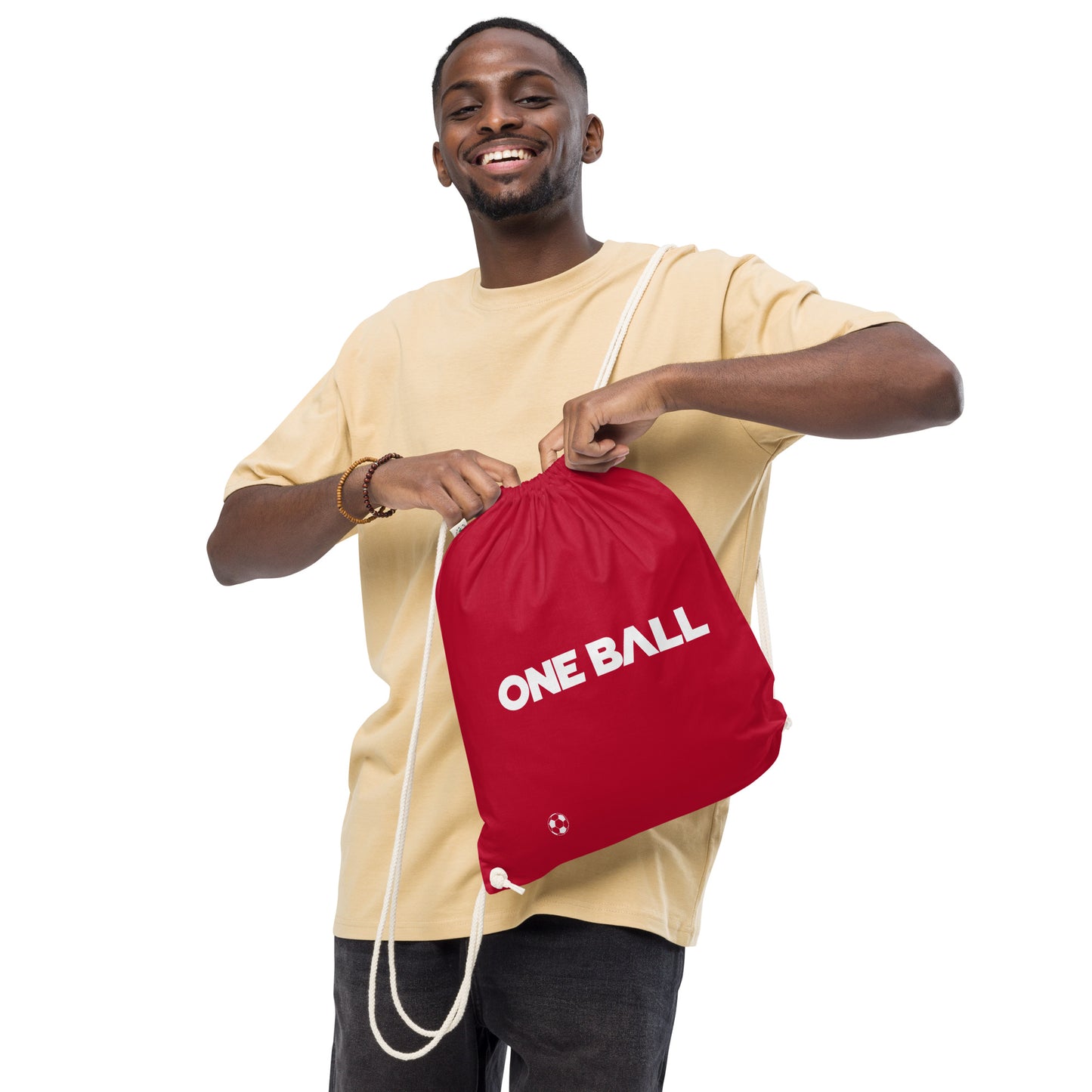 Organic cotton soccer bag